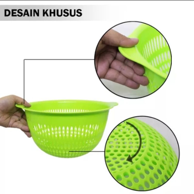 Wakul Bulat Plastik Diameter 30.Cm Saringan Keranjang Fuji Round Basket Strainer