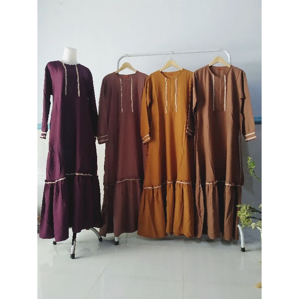 Gamis Dress Busui Renda Panjang 140 Rempel Moscrep