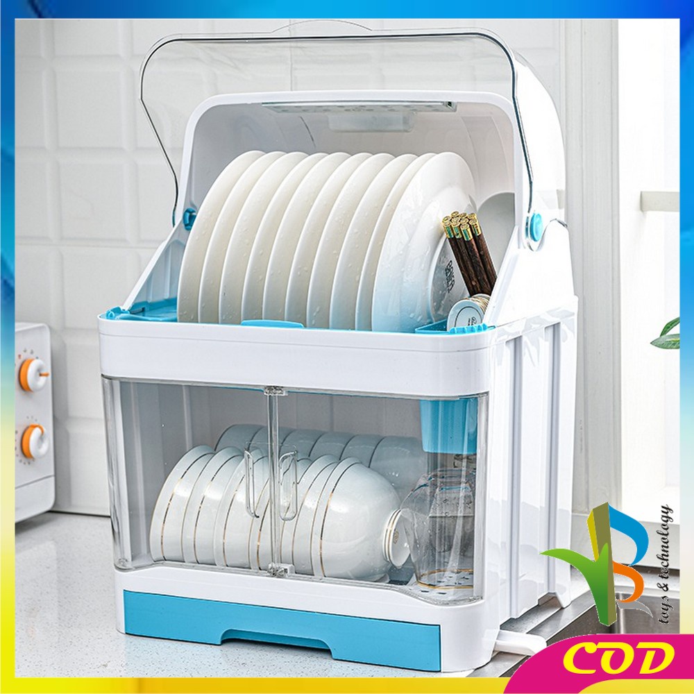 RB-C266 Rak Piring Lemari 2 Susun Plastic Dish Rack Rak Pengering Piring Tempat Piring Rak Dapur