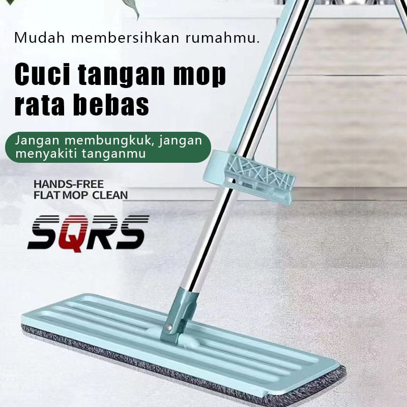 Pel Lantai Praktis Tarik Peras Flexible Flat Mop Floor Cleaner Handsfree