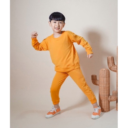 Setelan Sweater Anak Polos Basic Oblong/Set Sweater