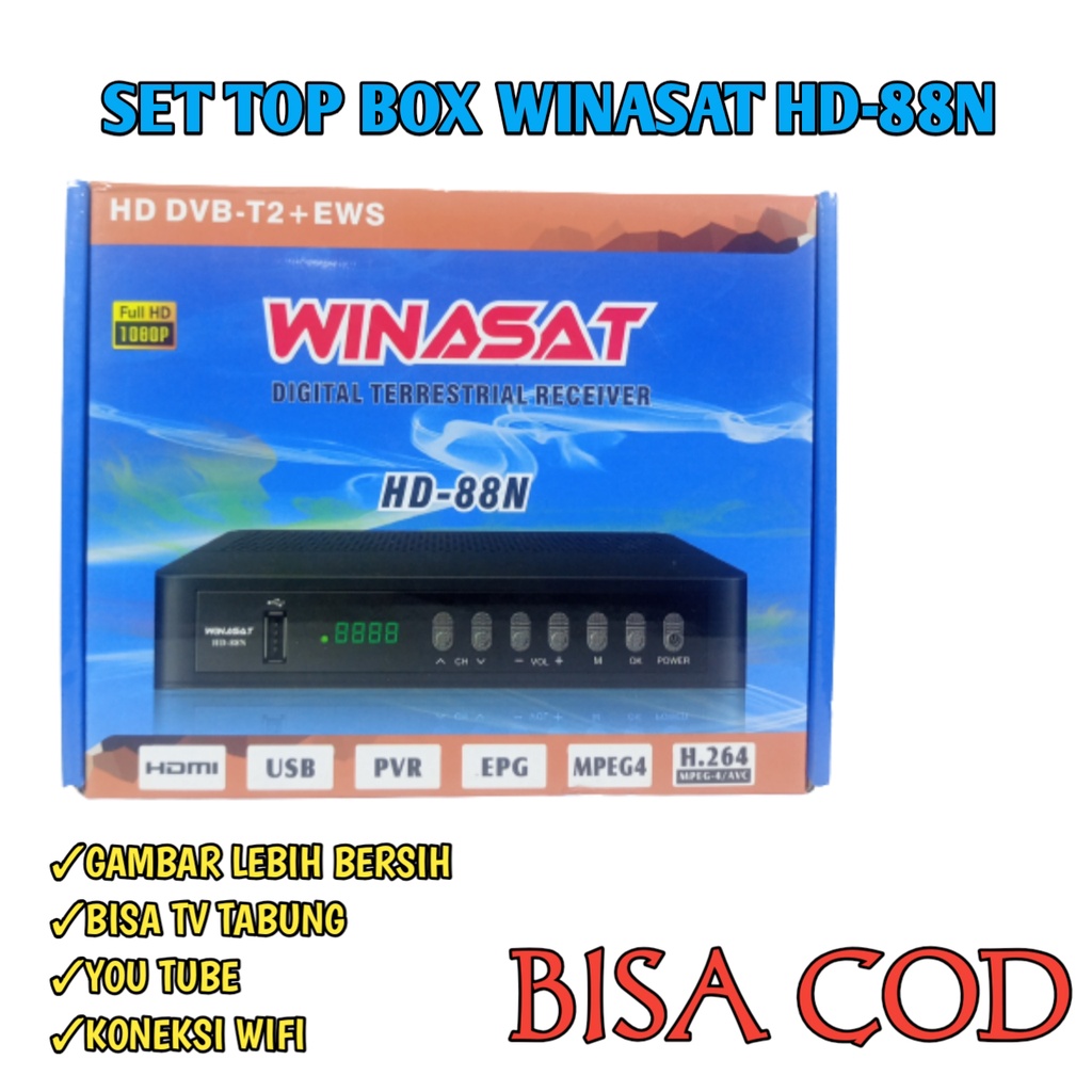Set Top Box Tv Digital WINASAT DVB T2 Apple HD EWS / set top box dvb t2 / set box tv digital / box t