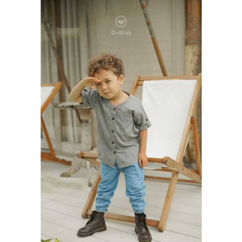 Ovi kids Celana panjang jeans denim joger reiki