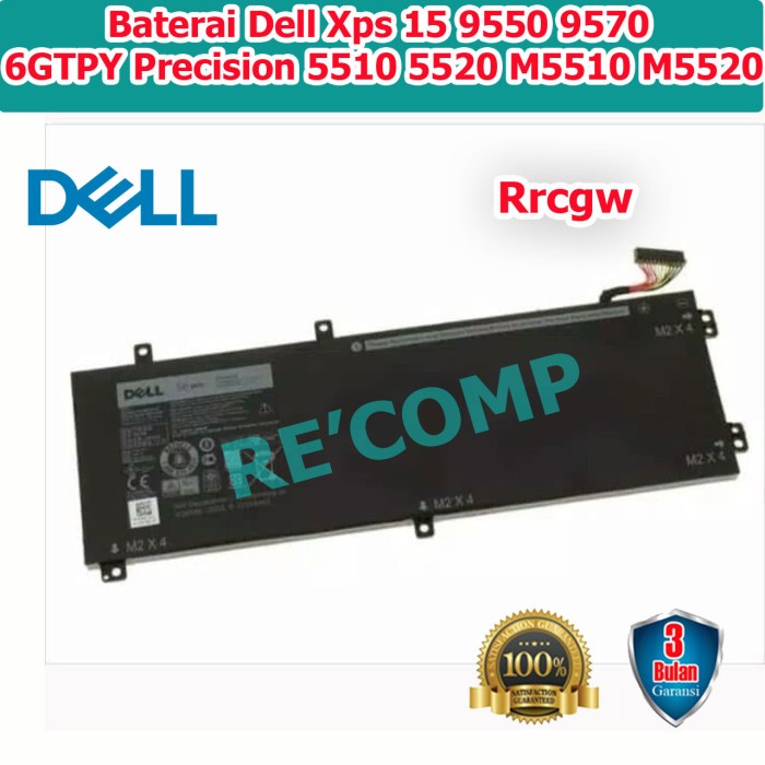 Baterai Dell Xps 15 9550 9570 RRCGW Precision 5510 5520 M5510 M5520