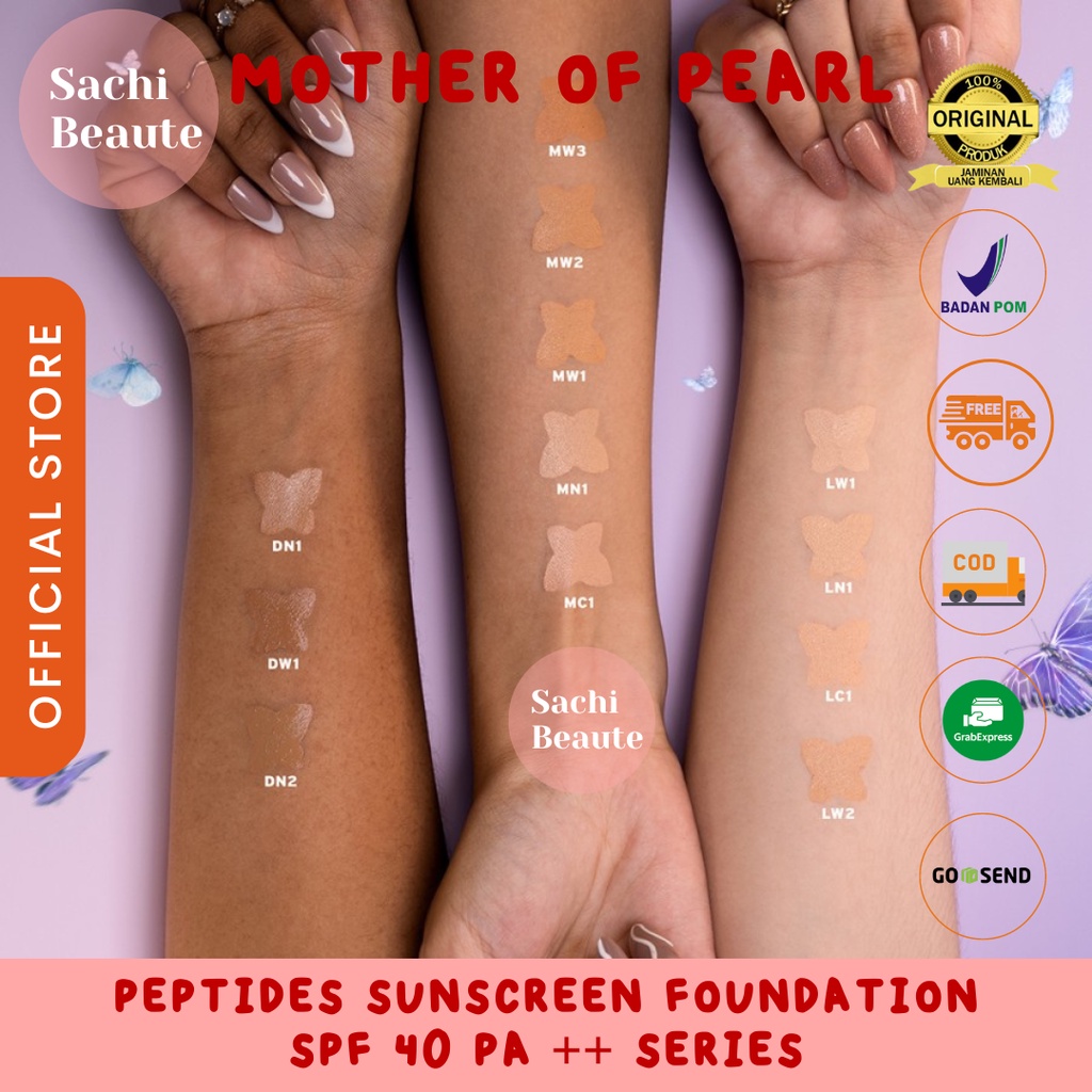 MOP Mother Of Pearl - So X-TRA! Peptides Sunscreen Foundation SPF 40 PA ++ - LC1 Memanjakan Kulit