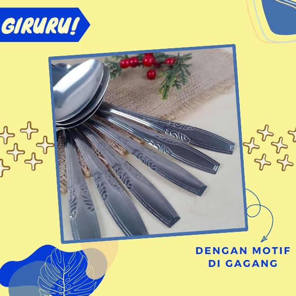 Sendok Garpu Makan Stainless / Sendok Makan Ekonomis / Garpu Makan Tebal / Alat Makan Stainless Steel