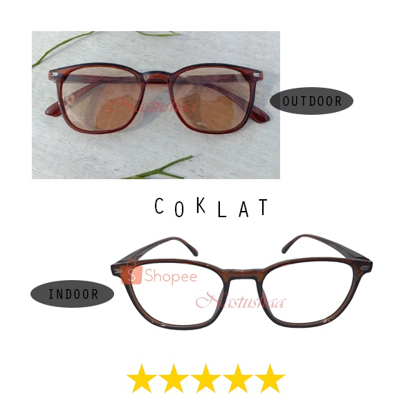 BARU! KACAMATA PHOTOCHROMIC DAN ANTI UV - KACAMATA LENSA NORMAL PHOTOCROMIC MODEL FRAME KOTAK UNTUK PRIA WANITA NO CASE