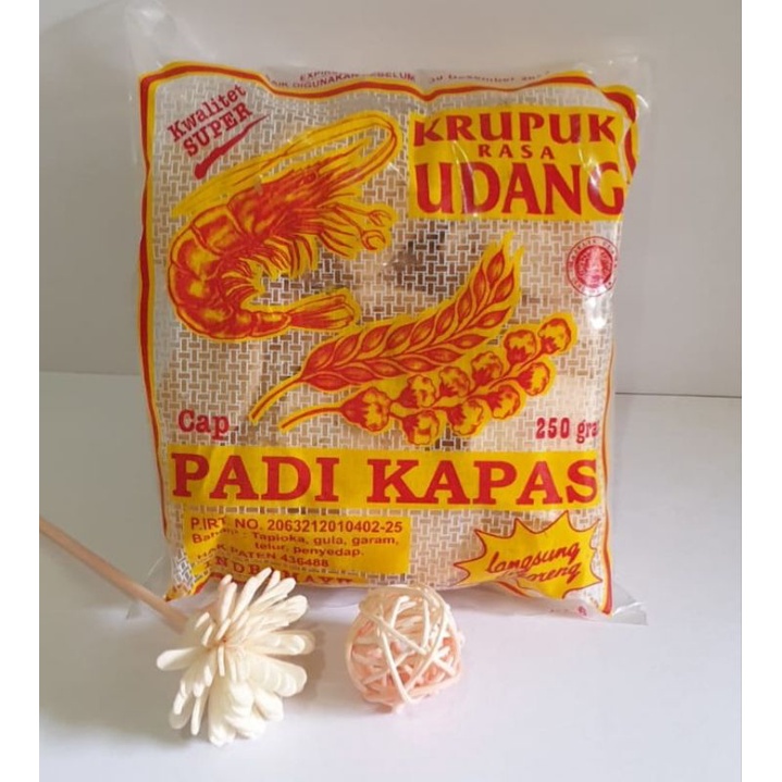 

Kerupuk krupuk udang cap padi kapas ukuran kecil/kancing 250 gr asli indramayu