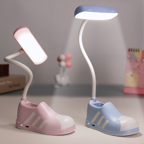 Lampu Belajar Meja Sepatu Bisa Stand HP Tempat Pulpen Pensil Fleksibel Sistem Charging