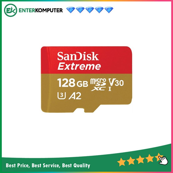 Sandisk MicroSDXC Extreme 128GB U3 A2 4K V30 - SDSQXAA-128G