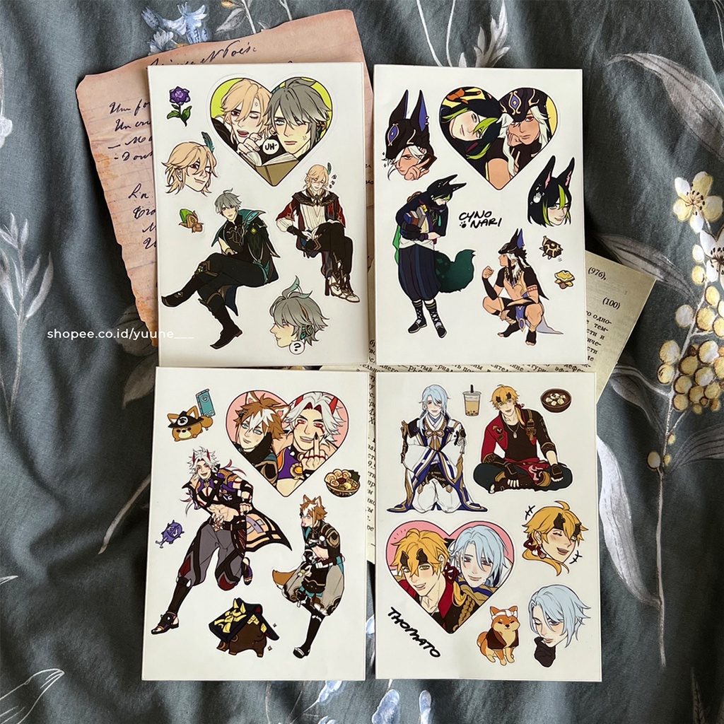 

GENSHIN IMPACT Sticker Bullet Journal Alhaitham Kaveh Cyno Tighnari Itto Gorou Ayato Thoma by Yuune