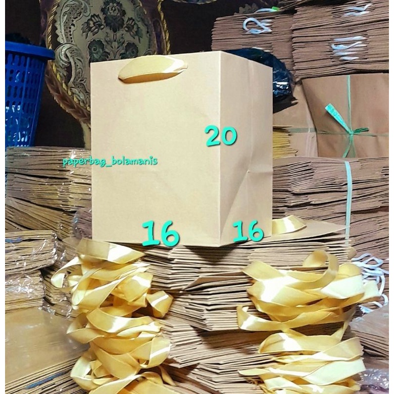 

paperbag 16x16x20 tas kertas coklat polos tas souvenir