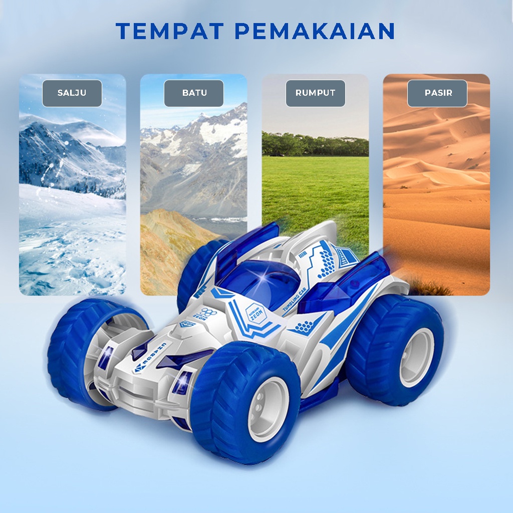 Mainan Mobil Mobilan Anak Laki Laki Stunt Car Racing Kepala Putar Monster Truck Pull Back Turnable Head Mobil Mainan Tahan Banting | GROSIRXPRESS
