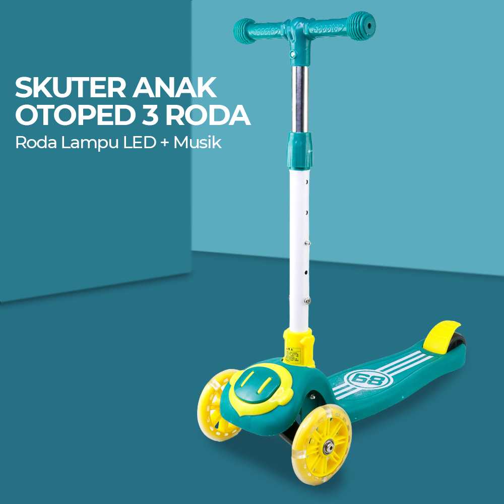 Skuter Anak Otoped 3 Roda Lampu LED + Musik Kids Scooter Light Wheels - S3LED