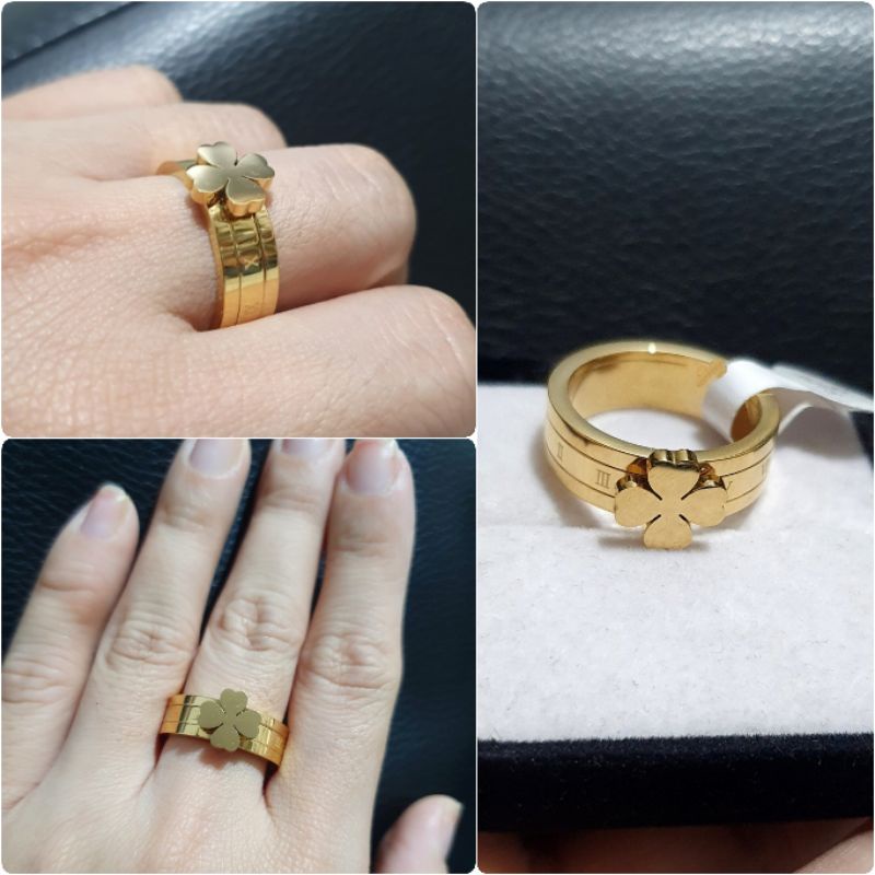 Cincin Titanium Asli gold Branded branded band kilau Premium Quality anti karat anti alergi stainless steel 1