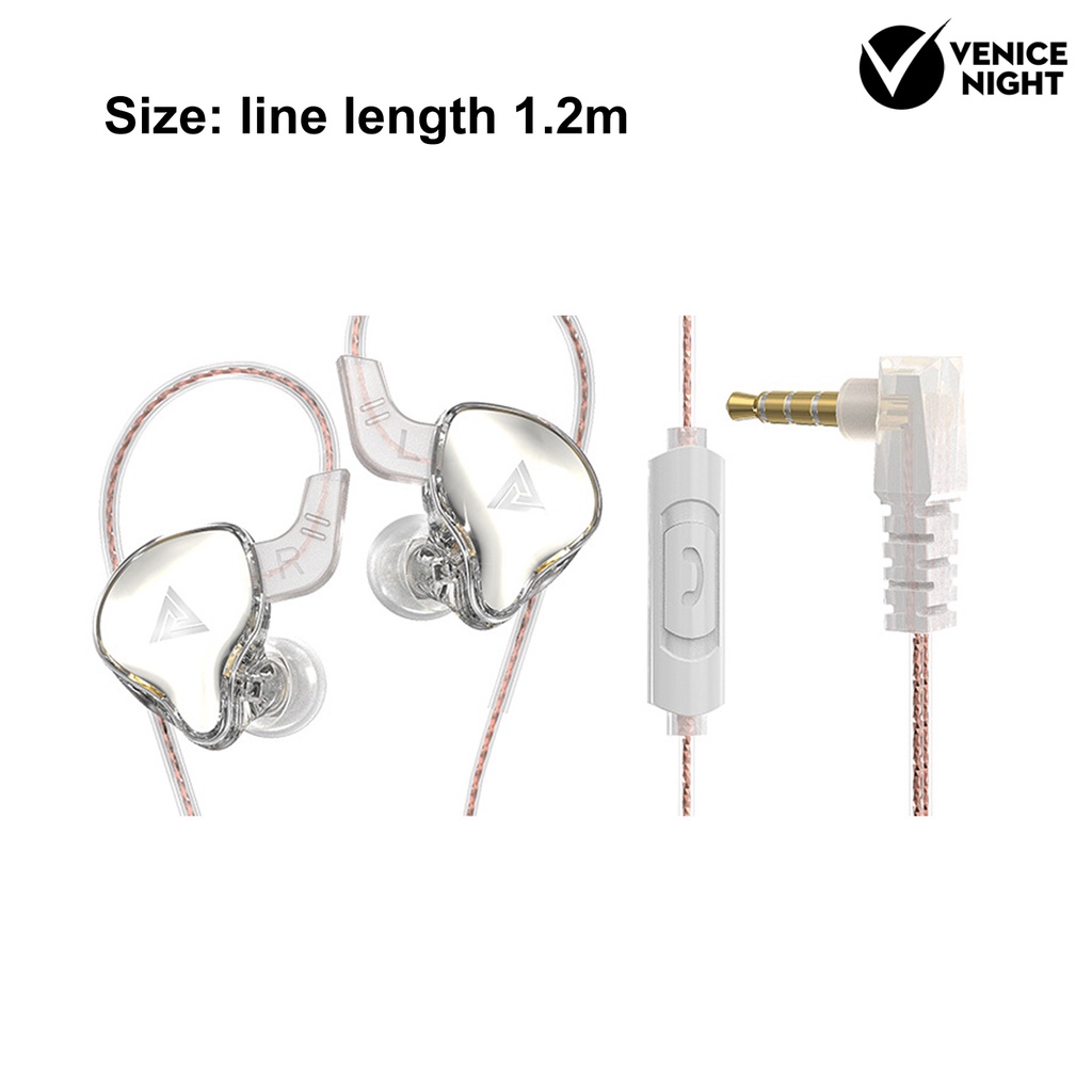 (VNEP) (Berkabel) Earphone Panggilan Jernih Shock-proof Subwoofer Transmisi Stabil Sensitif Bass Berat Anti-interferensi Earphone Kontrol Kawat Cerdas  Headset Olahraga