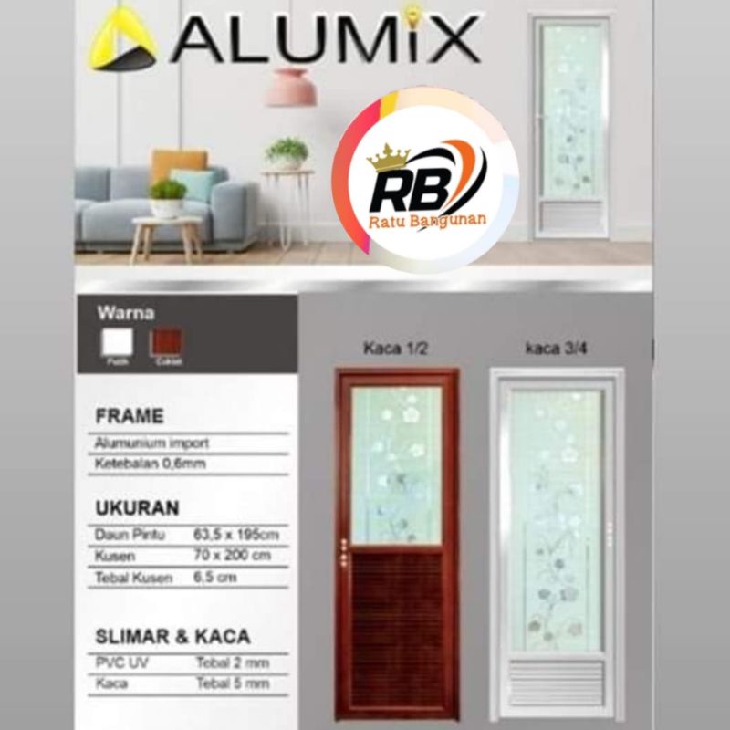 Pintu Aluminium Alumix 70x200 cm