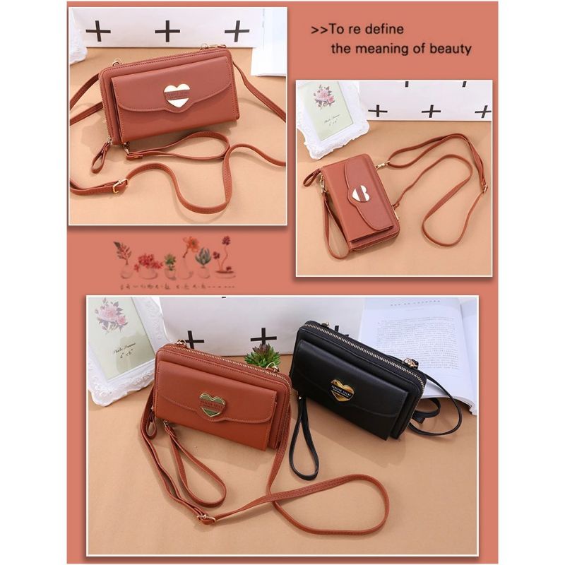 Medan Termurah KD25 Slingbag beautyful Dompet tas lipat wanita love cantik