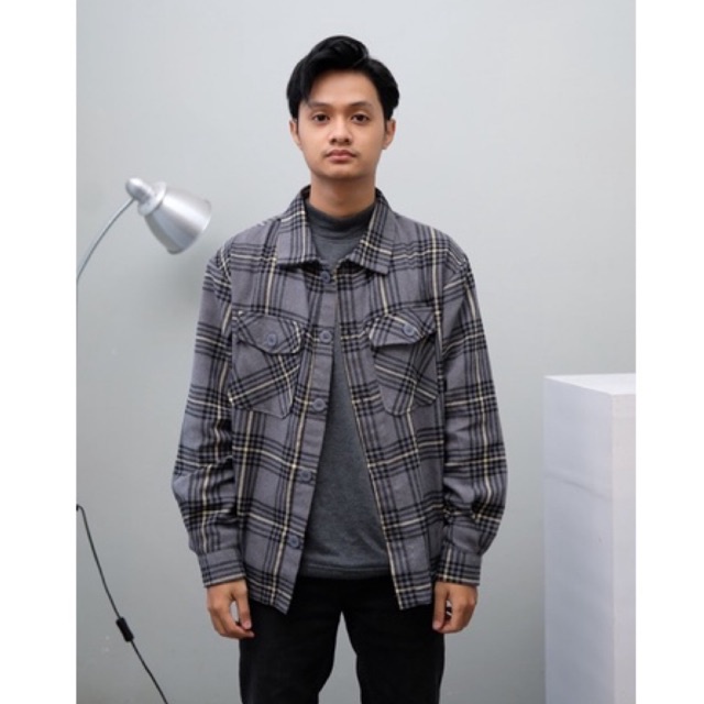 Flanel Overshirt / Kemeja Flanel Double Pocket