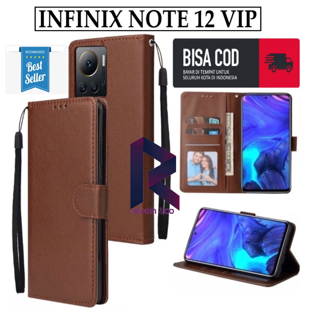 CASE INFINIX NOTE 12 VIP FLIP WALLET LEATHER KULIT PREMIUM SARUNG BUKA TUTUP KESING HP FLIP CASE INFINIX NOTE 12 VIP