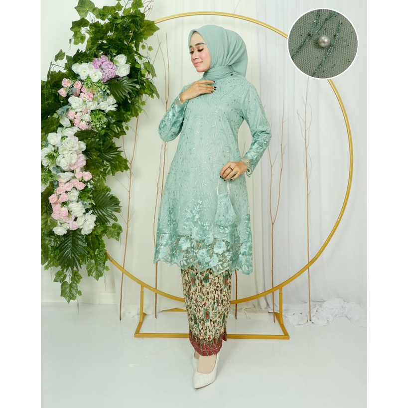 Set Kebaya Tunik Tulle Vania / Kebaya Muslim /Kebaya Modren / Kebaya Tunik Modern / Kebaya Wisuda / Baju Kurung Set Rok