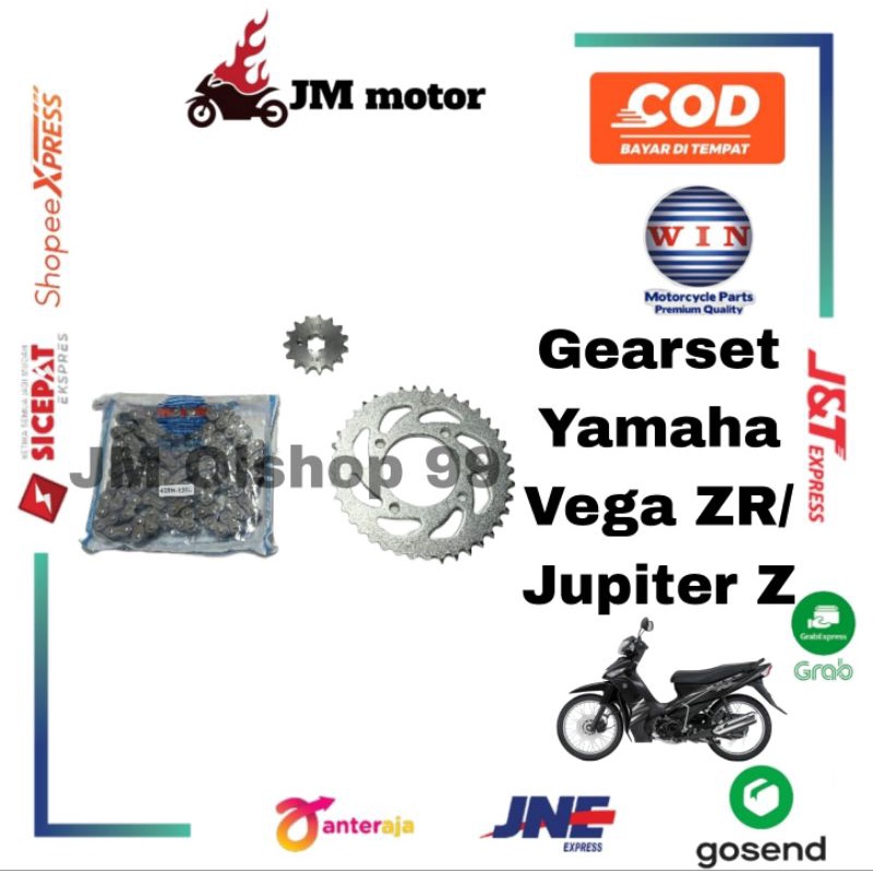 Gear ger 1 Set Lengkap 3 Barang Yamaha Vega ZR/Jupiter Z Merk Win
