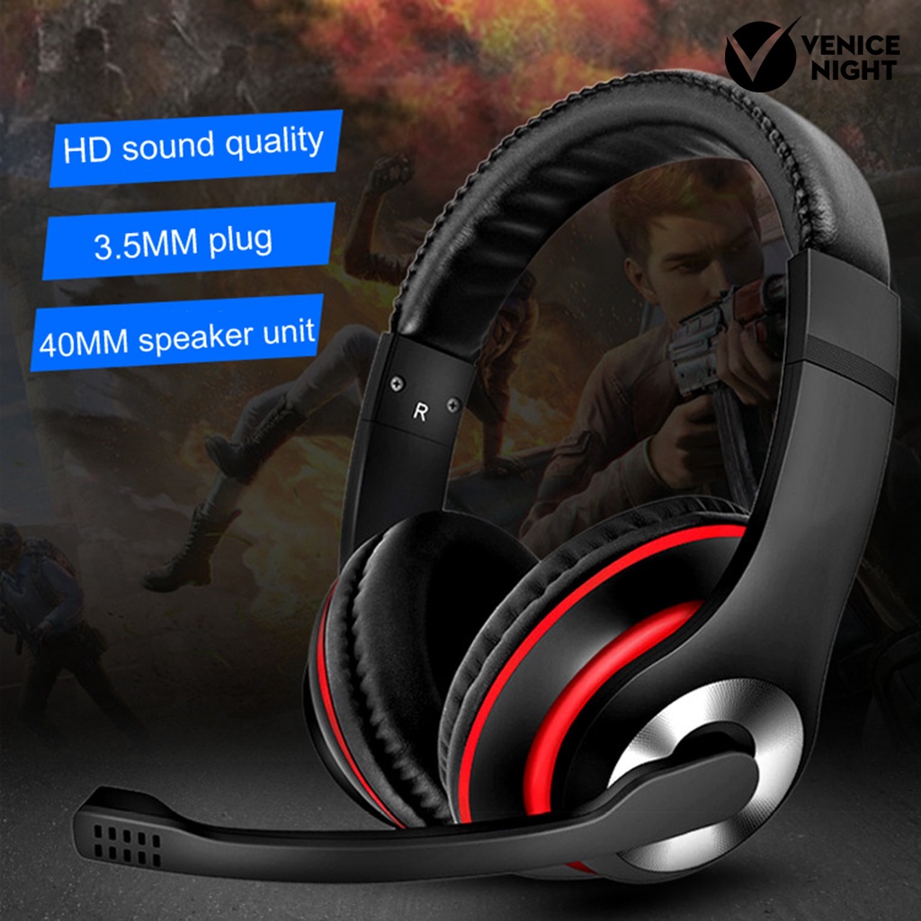 (VNEP) (Berkabel) GM-005 Headphone 3.5mm Jack Noise Reduction Retractable Earphone dengan Mic untuk Gaming