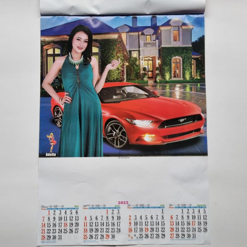 kalender dinding 2023 caturwulan 3 lembar artis mobil