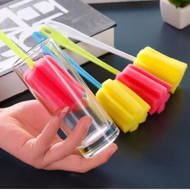 JT - Spons Tongkat Pembersih Botol Minum / Sikat Busa Pembersih Dot Susu Bayi / Cleaner Sponge Stick Sikat Spon Pencuci Gelas Serbaguna