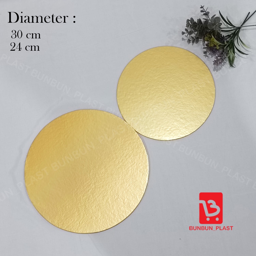 Alas Kue Tart Gold Ukuran 30 BULAT