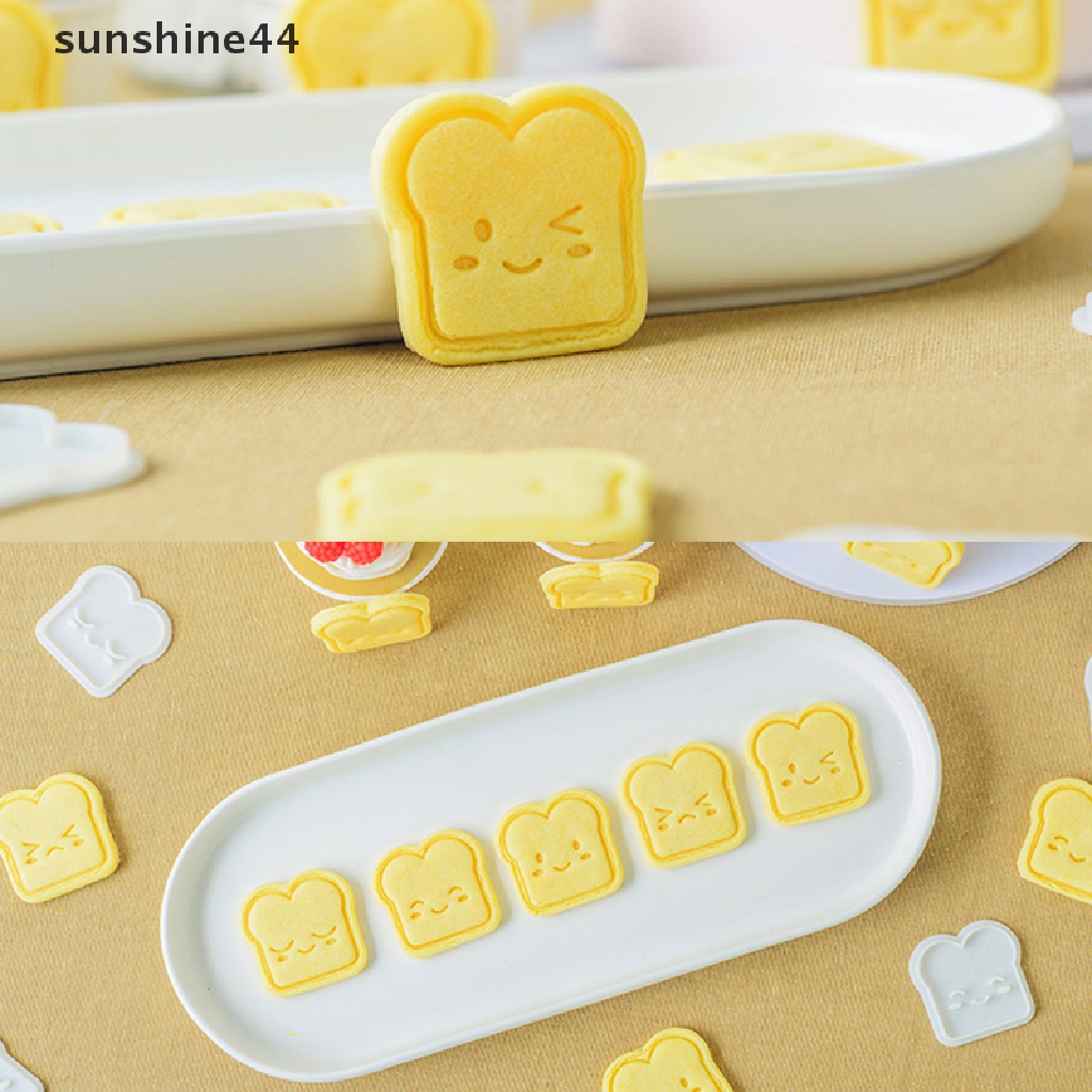 Sunshine Cetakan Biskuit / Roti Panggang / Sandwich / Kue Kering / Gula Bentuk Smiley Bahan Plastik Tebal