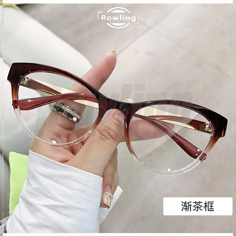 Rowling (ka-299)Kacamata Cat Eye Terbaru  Anti-Radiasi Blue Light Wanita/Pria Import Kacamata Fashion