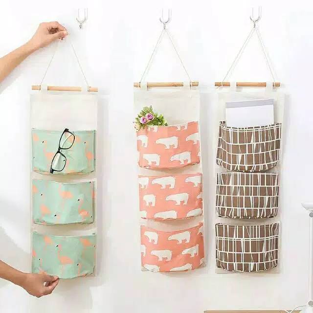 POUCH GANTUNG 3 SEKAT SERBAGUNA | STORAGE BAG ORGANIZER [SWEETSPACE]