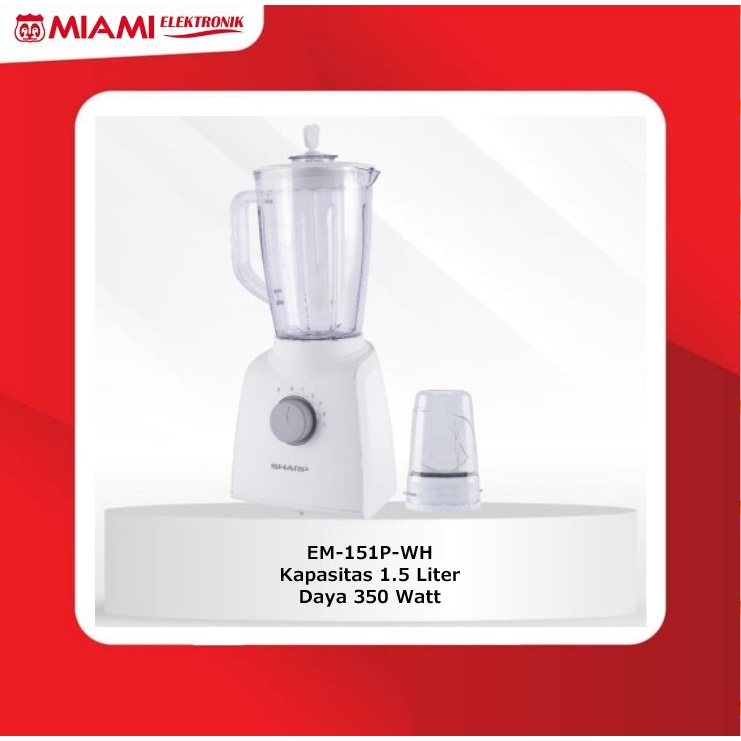 SHARP EM-151P-WH Blender 1.5 Liter Plastic Jar 350 Watt