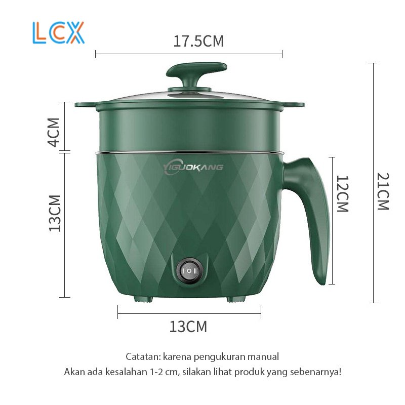LCX Panci Listrik Multifungsi Free kukusan / Steamer Stainless Lapis Keramik Teflon cooking pot Elektrik VS-1854