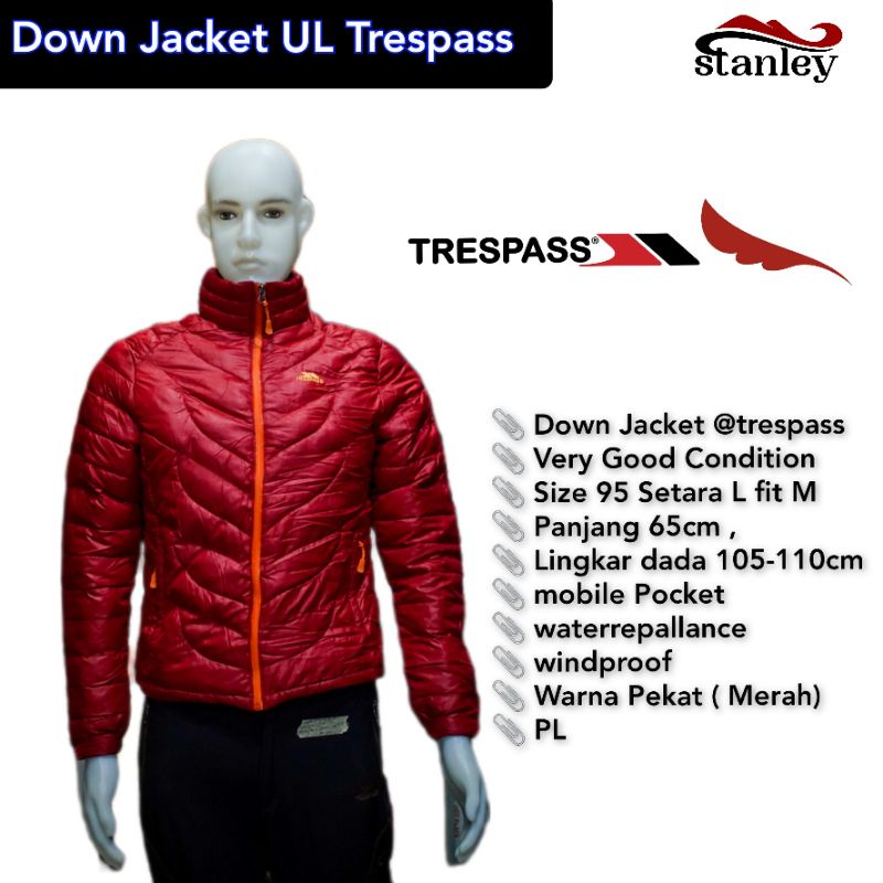 Trespass Duck Down Jacket PL Merah