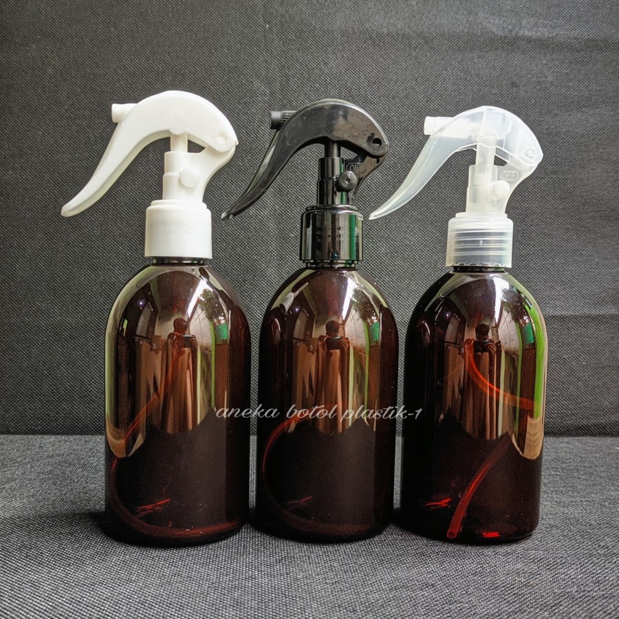 Botol Spray 250ml Triger Model Bebek Pet Tebal / Botol Spray 250ml Oval Coklat