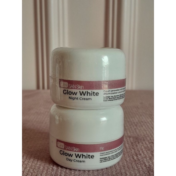 Glow white night cream | Cream malam mencerahkan kulit | Krim malam untuk bekas jerawat | krim malam
