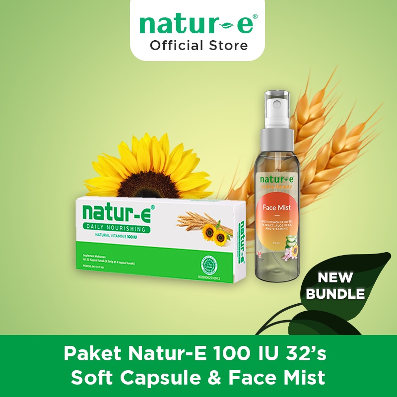 [Bundle] Natur-E 100 IU 32s Soft Capsule &amp; Face Mist - Paket Skincare &amp; Suplemen Kecantikan