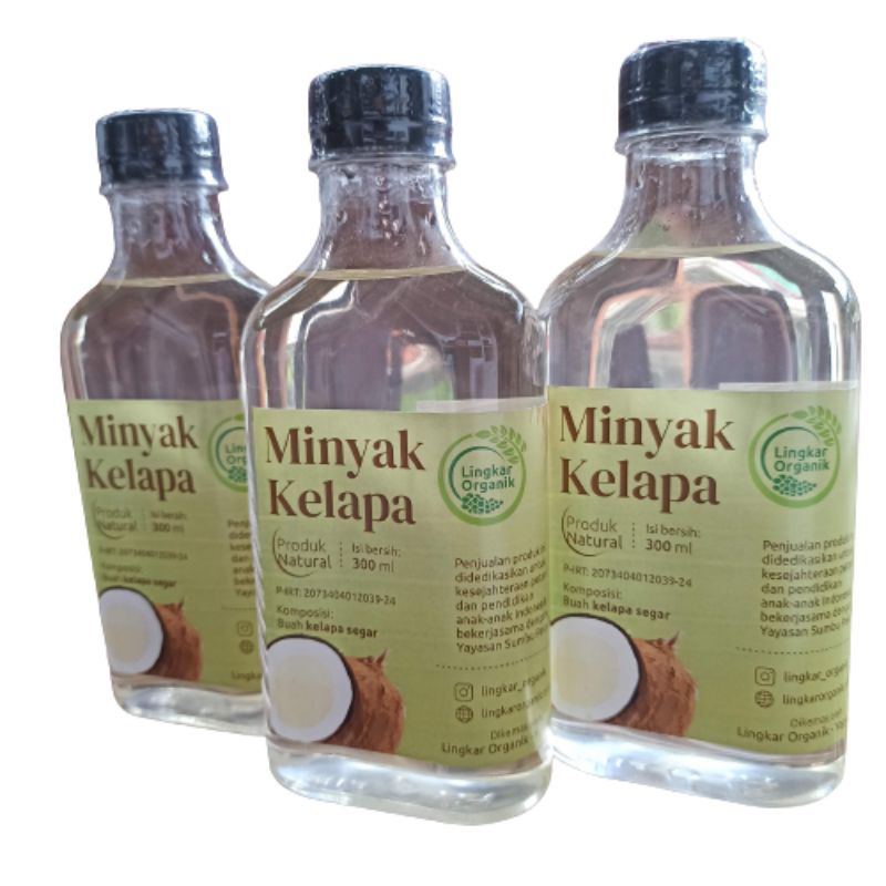 MINYAK KELAPA ORGANIK KEMASAN 300ML DARI LINGKAR ORGANIK UNTUK MPASI BAYI