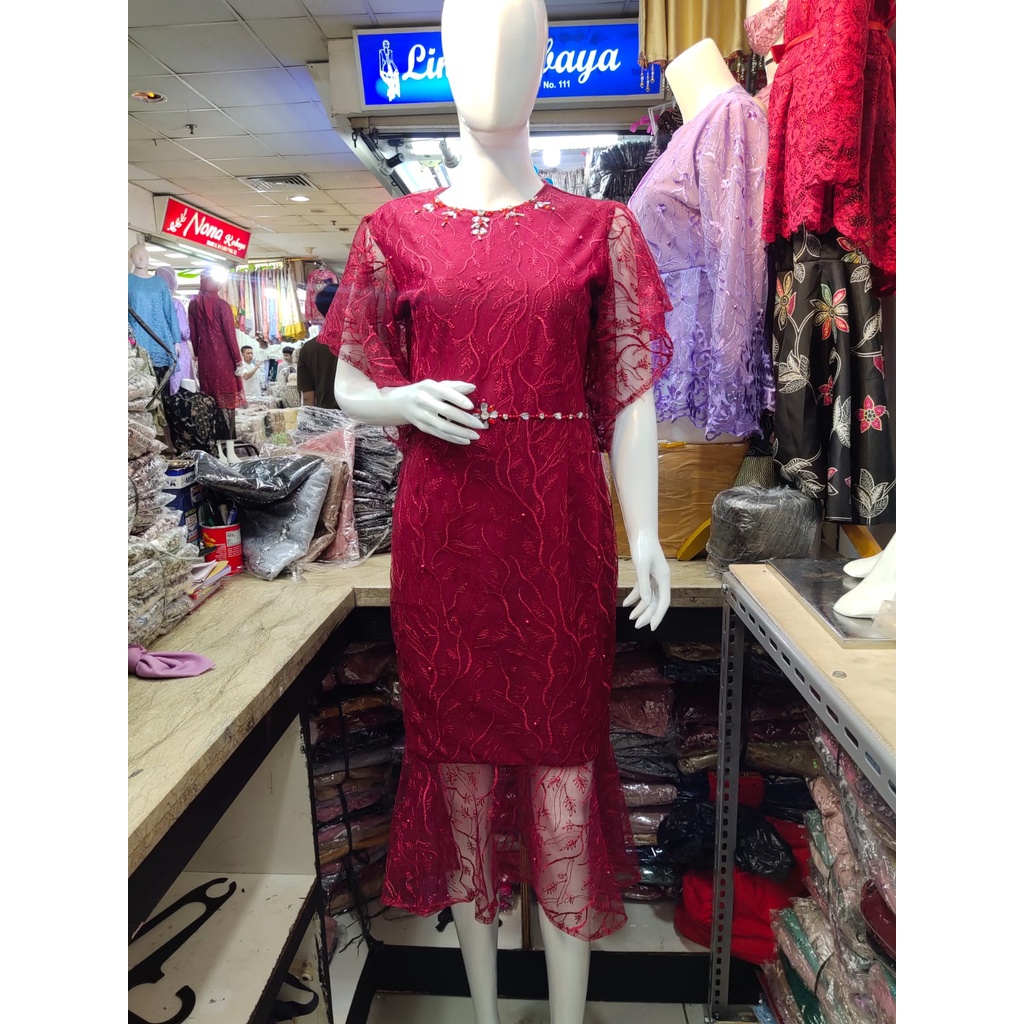 [ Jumbo Baru  ] Dress Pesta Wanita Kekinian CHRISTINE 2022 LD110 Bahan TILLE MIX MUTIARA Korea Natal