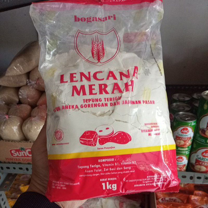 Jual Tepung Lencana Merah / Gandum / Tepung Terigu 1kg / Terigu LM ...