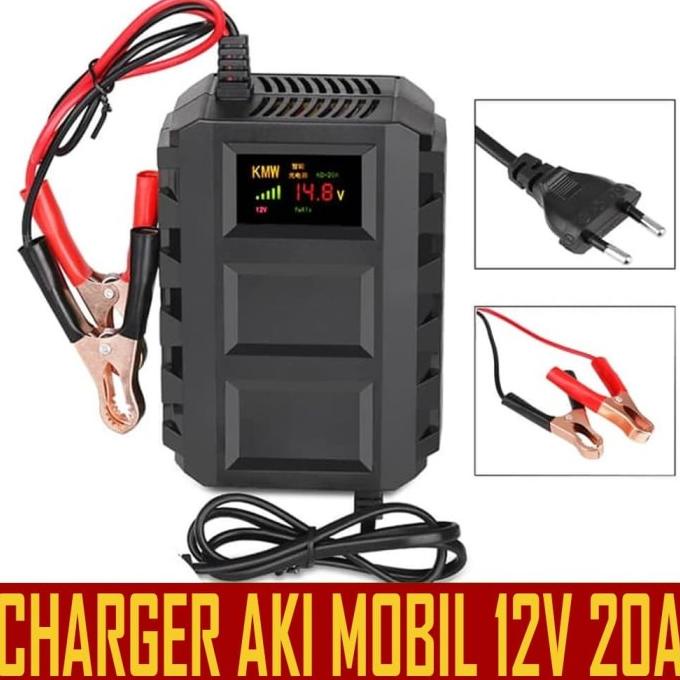 Charger AKI Mobil Cas Aki Mobil Smart Fast Charger 20A dg Ampere Meter