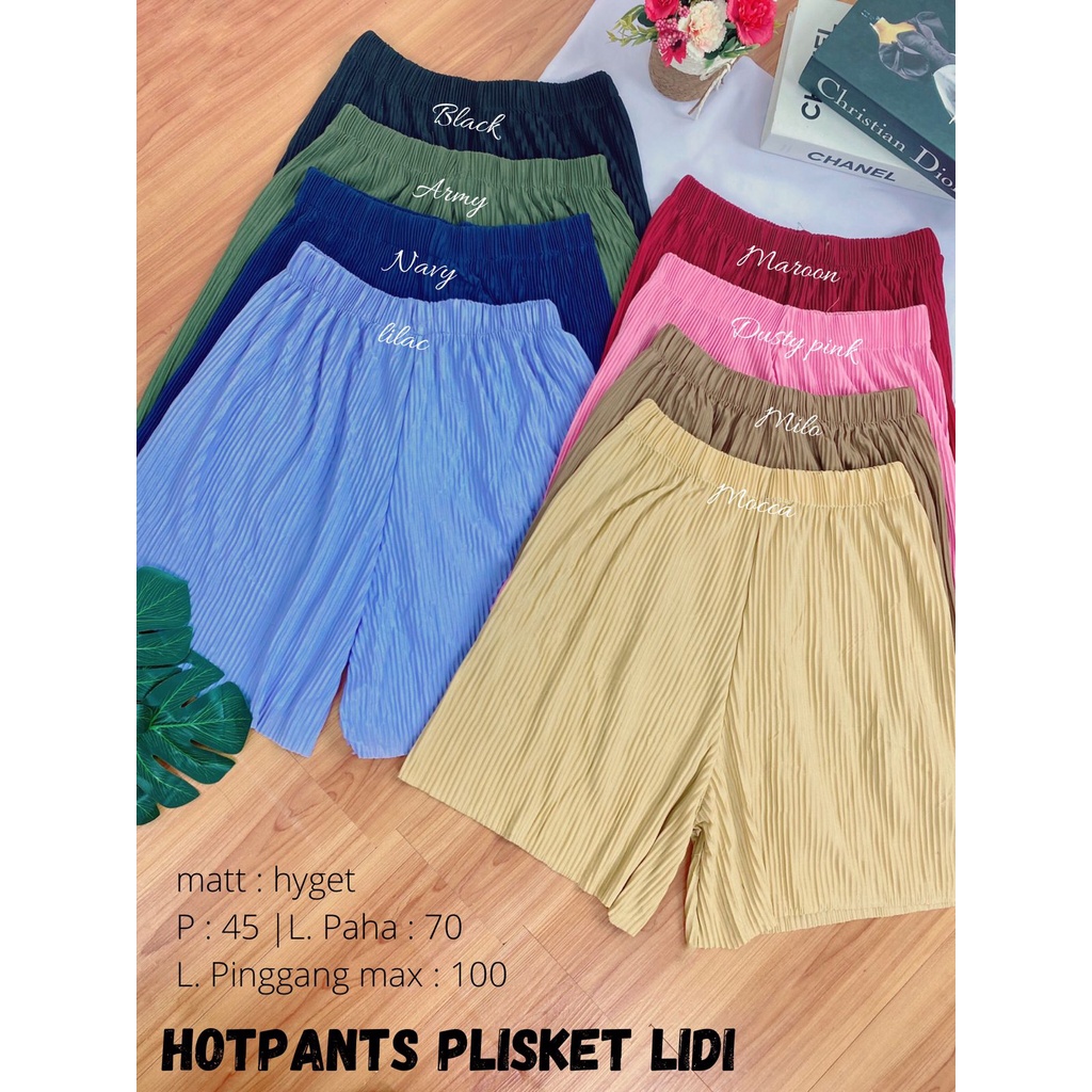 HOTPANTS PLISKET PREMIUM Celana Pendek Plisket Daily Hot Pants Plisket Lipatan Besar Bawahan Tidur Santai