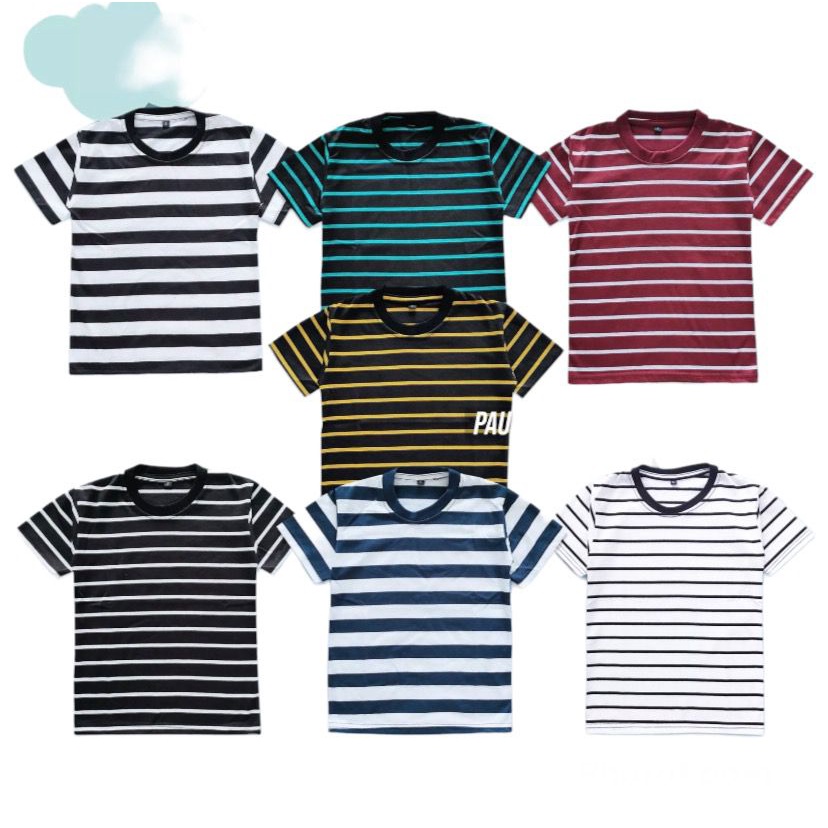 6 pcs kaos salur anak laki laki 1-8 tahun warna random