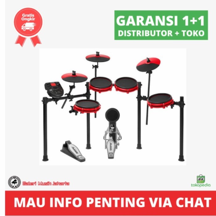 Drum Electric Alesis Nitro Mesh Kit Red / Electric Drum Alesis Nitro