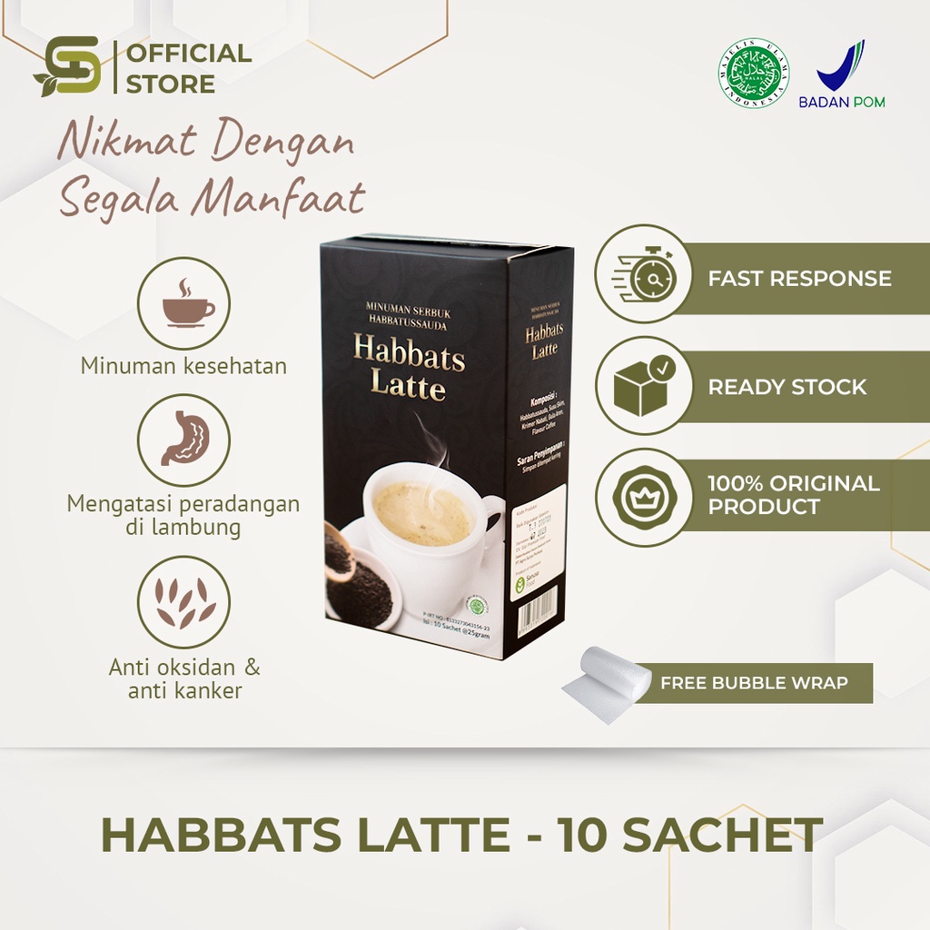 

Habbats Drink Latte Isi 10 sachet @24gr - Minuman Instan Habbatussauda