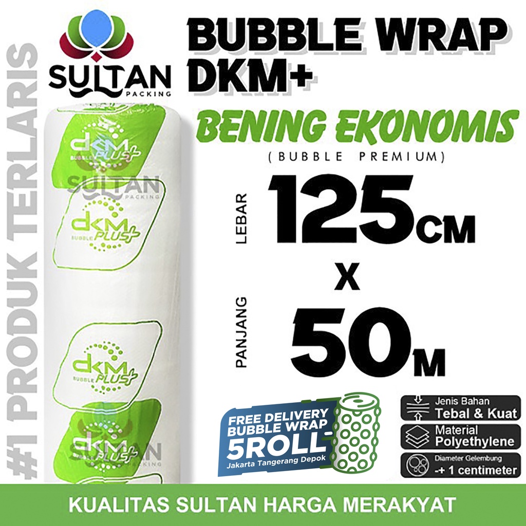 

Plastik Bubble Wrap 125cm x 50m BENING EKONOMIS DKM PLUS TERMURAH / ROLL