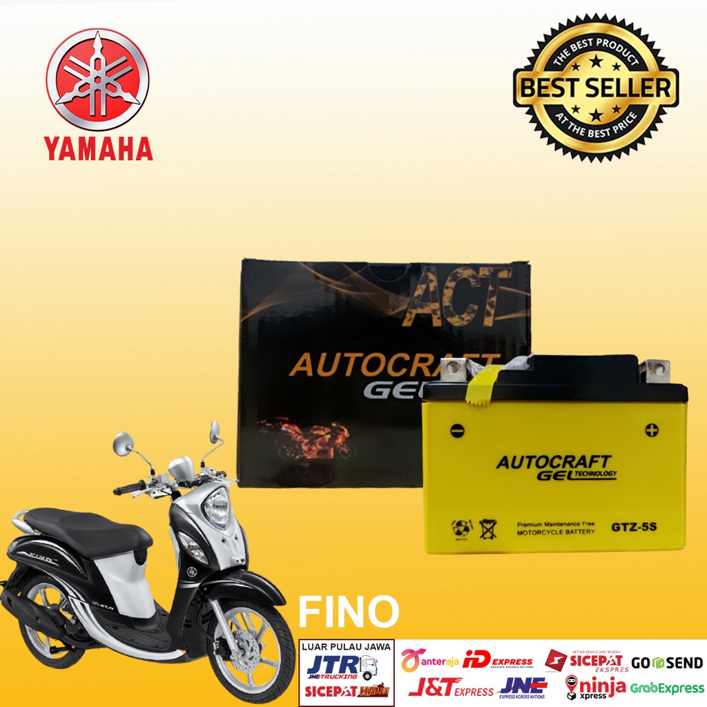 Jual AKI MOTOR YAMAHA FINO AUTOCRAFT GEL ORIGINAL TAHAN LAMA