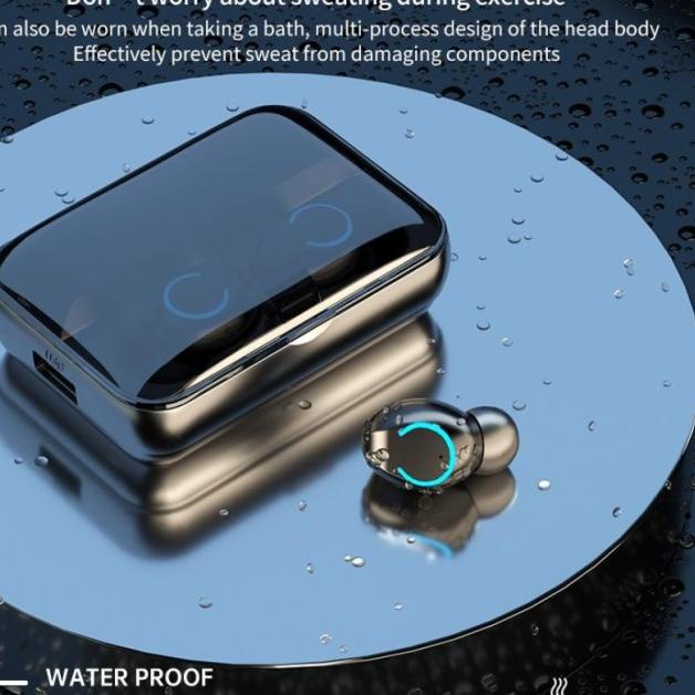 F9 Headset Bluetooth 5.0 Earphone Wireless TWS 9D Stereo Sentuhan - F9-47 3000MAH